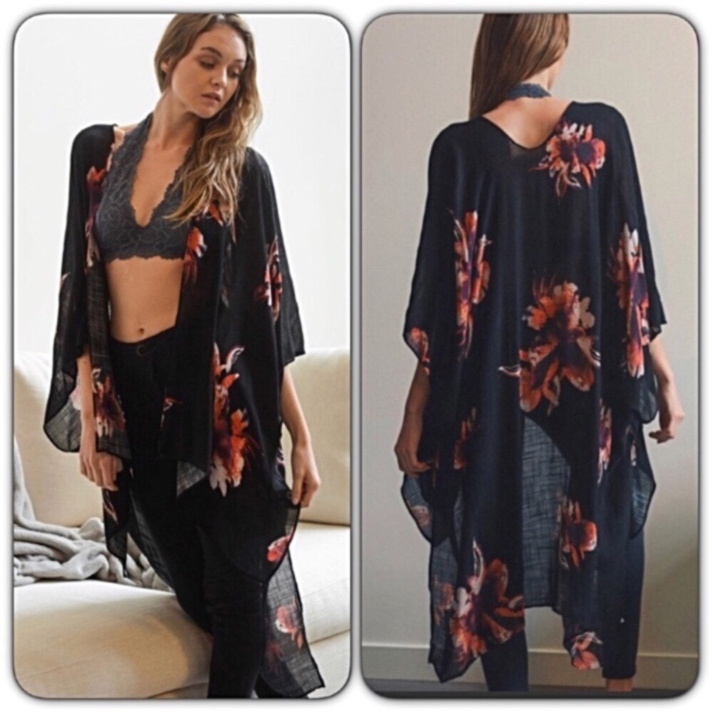 Bohemian Chic Kimono Wrap Coverup O/S - Picture 2 of 8